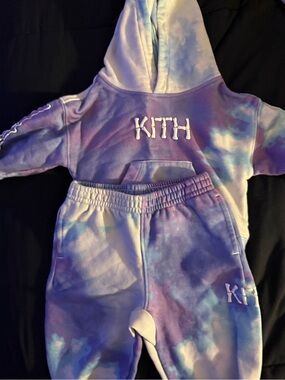 Kith Kids Tie-Dye Hoodie & Joggers - Purple & Blue